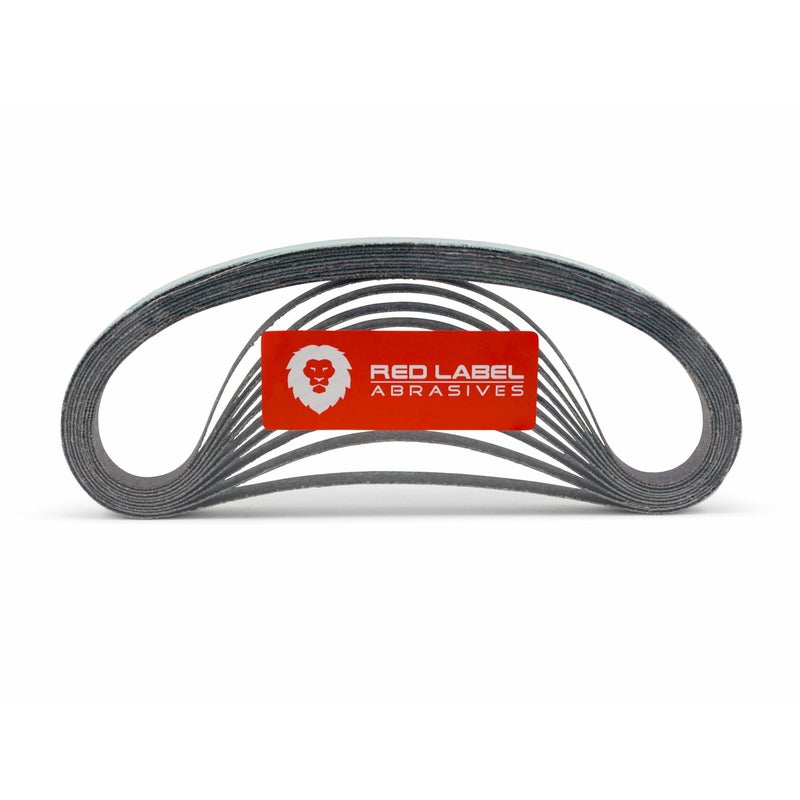 Red Label Abrasives 1/2 X 18 Inch 60 Grit Zirconia Air File Sanding Belts, 10 Pack - Image 2